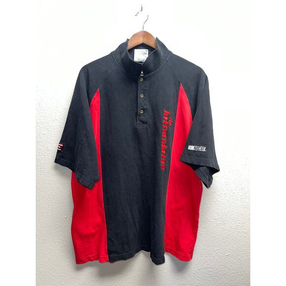 Vintage Dale Earnhardt Polo Shirt Nascar The Intimadator Racing Black Red 2XL - Picture 1 of 12
